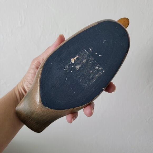 Vintage Hand Painted Wooden Duck Decoy Hand Carved Mallard Figurine Glass Eyes - Picture 7 of 12